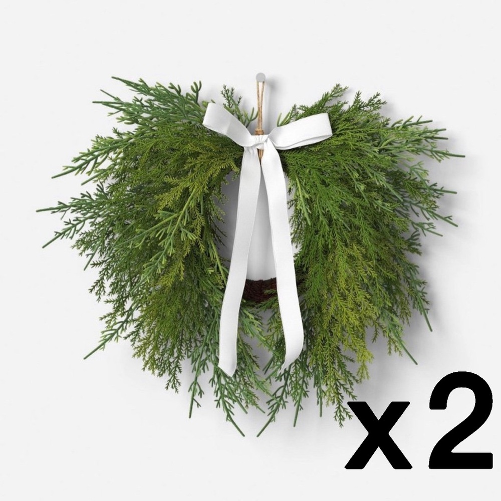 Set of 2 l Draping Cedar Mini Wreath Green - Room Essentials